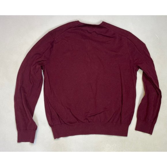 Polo Ralph Lauren V-Neck Lightweight Sweater Men Large Maroon Red Pony - Picture 3 of 5